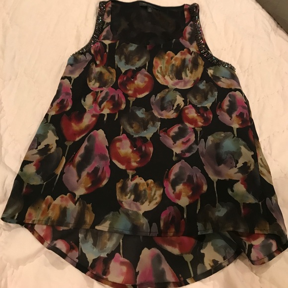 MM Couture Abstract Tulip Blouse with Beading - Picture 1 of 4